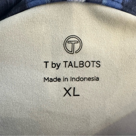 Talbots Long Sleeve Top with Blue and Black Pattern HALF ZIP PULLOVER - Picture 10 of 12